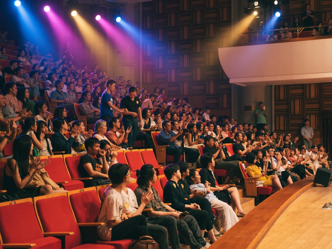 Auditorio lleno visto desde el escenario